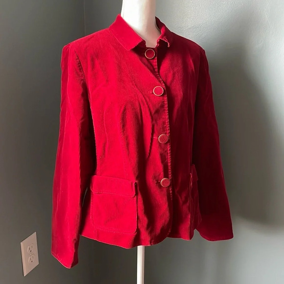 Talbots Red Corduroy Blazer Jacket - Picture 1 of 5